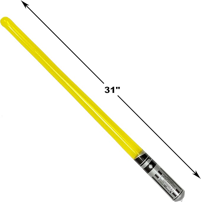 Pack of 8 Inflatable Light Saber Sword Toys - 8 Yellow Lightsabers - Great for Star Wars Parties and Favors, LARP, Halloween Costume, give Away, Christmas Stocking Stuffer