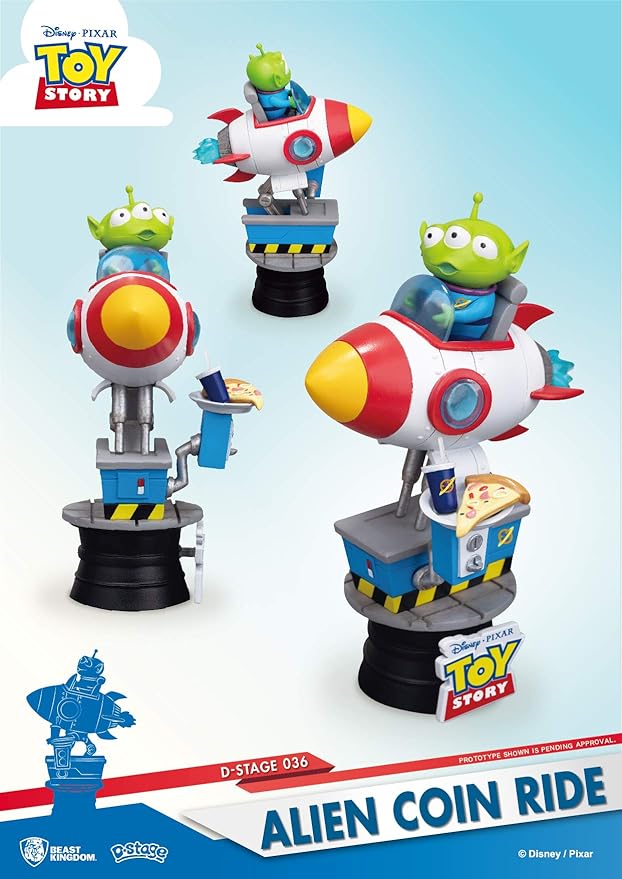 Beast Kingdom Toy Story: Alien Coin Ride Ds-036 D-Stage Series Statue, Multicolor
