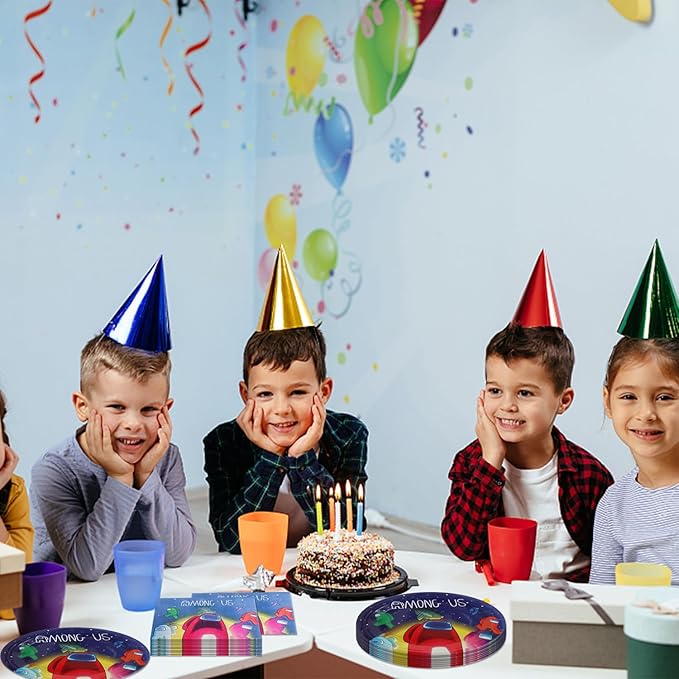 40pcs Among Birthday Party Decoration include Napkins,Plates, for Among Birthday party Supplies