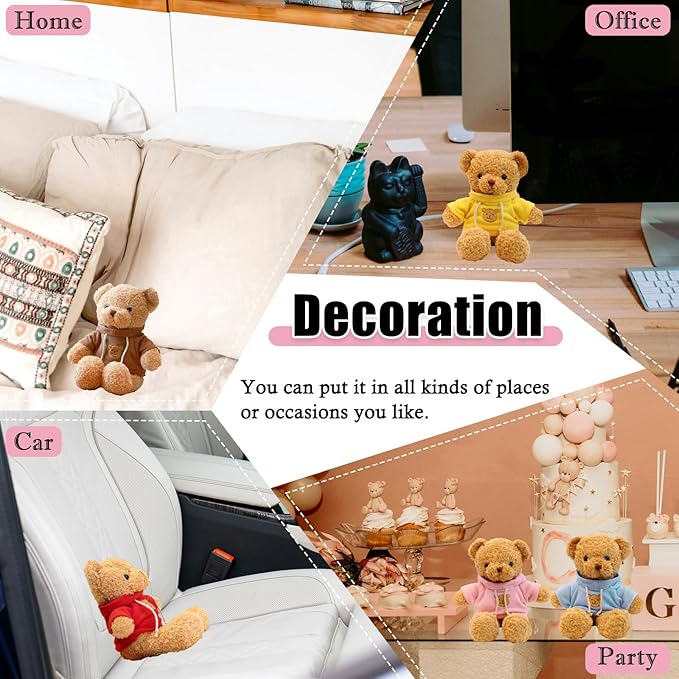 zhidiloveyou 11.8" Teddy Bear Stuffed Animal Toy Cute Bear Plush Birthday Gift for Kids, Pink