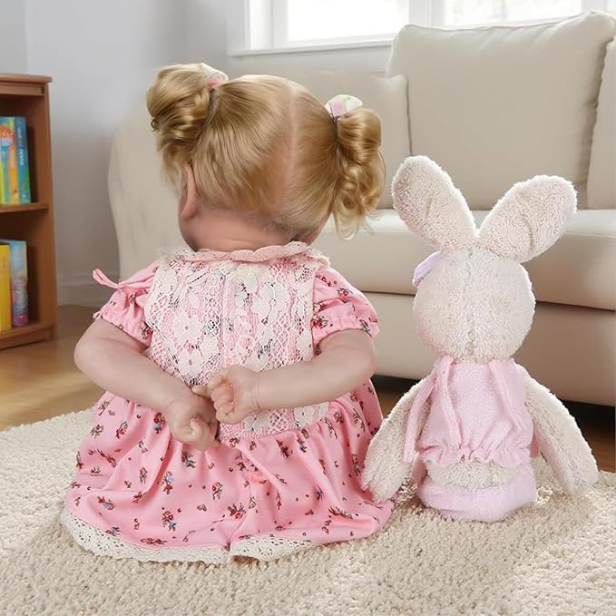 CHAREX Realistic Reborn Baby Doll Girl – 20 Inch Lifelike Real Life Handmade Newborn Toddler, Soft Cuddly Weighted for Pretend & Creative Playtime, with Blond Hair Accessories Gift Set for Kids Age 3+