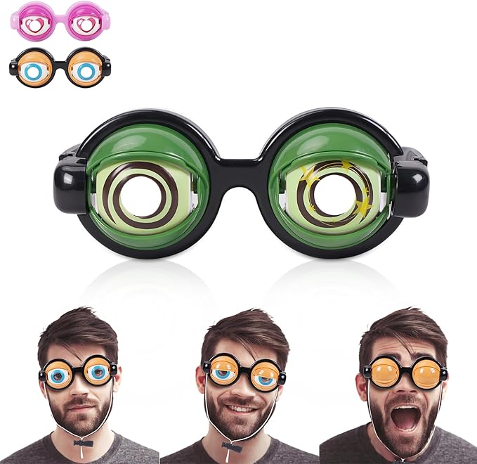 Googly Eye Glasses With Eyes On Them Funny Sunglasses for Adults Funny Glasses for Adults Hilarious Gag Gifts Prank Stuff Silly Crazy Big Eyeball Glasses for Kids Party Toys Accessories Green