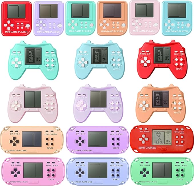 18Pcs Video Game Party Favors, Mini Video Game Birthday Decorations Game Keychains, Return Gifts for Birthday Party Supplies for Kids Classroom Prizes for Boys and Girls