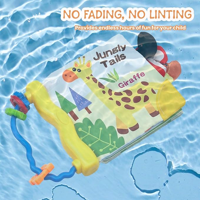 Soft Cloth Baby Book,Touch Feel Cloth Crinkle Books for Infant Baby 6-12 Months,Learning Education Soft Sensory Toy,Teether,Shower Gifts for Boys Girls (Giraffe-with Handle)