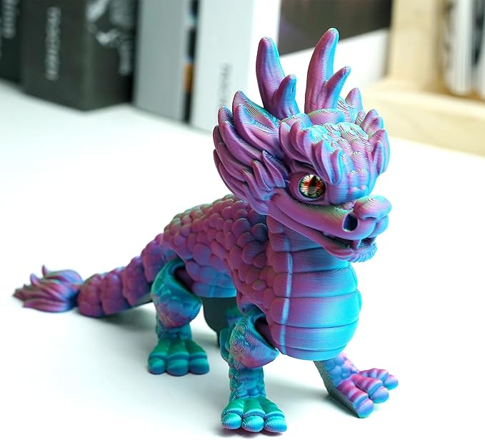 3D Printed Kylin Model,Flexible Animals Toy Statue,Movable Joints,Home Office Decor,Interesting Toys for Autism/ADHD,Festival Gifts toco,Fidget Toys, Executive Desk Animals Toy