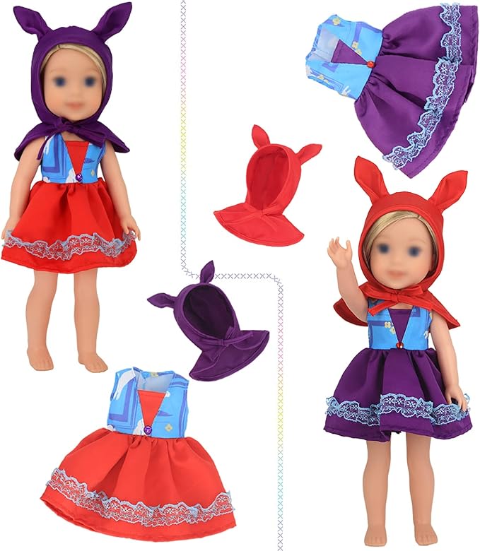 ONEST 11 Sets 14.5 Inch Girl Doll Clothes Outfits Dresses Pajamas Swimsuit Sleeping Bag, Girl Doll Accessories for 14 to 14.5 Inch Dolls