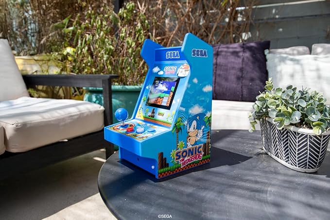 My Arcade Sonic The Hedgehog Mighty Player: Sega Retro Arcades, Sonic Countertop Video Game, 4 Classic Sega Games in 1