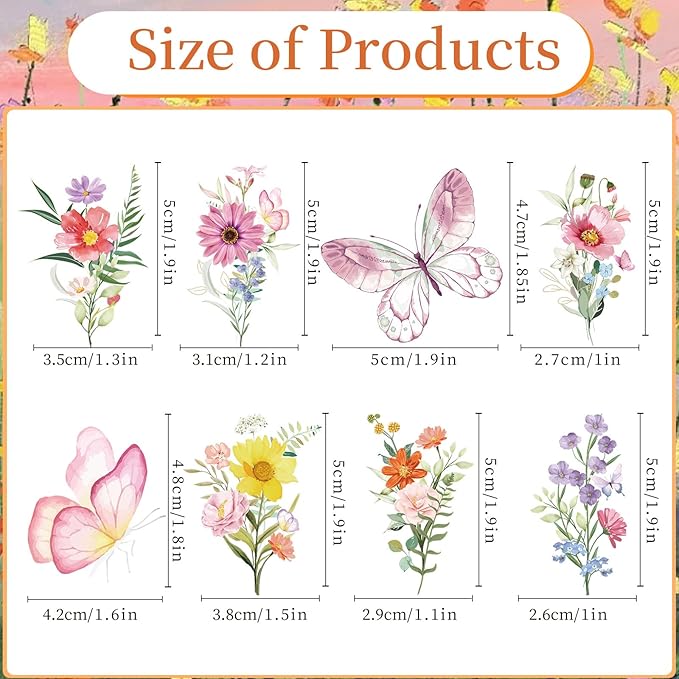 Wildflower Birthday Party Decorations - 40PCS Butterfly and Flower Baby Shower Cupcake Toppers Floral Baby in Bloom Cupcake Picks Decoration for Girls Women