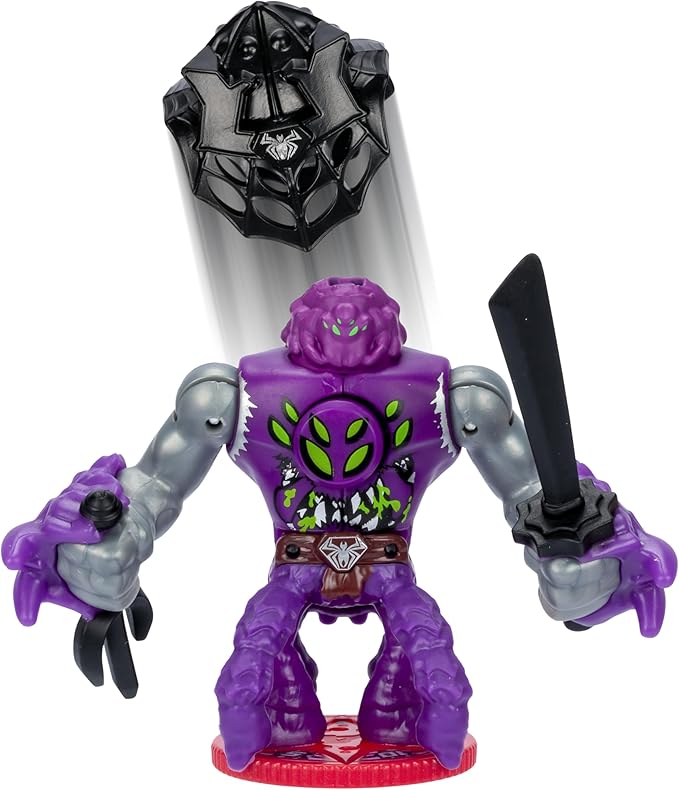 Legends of Akedo Ninja Bosses, Web Weaver, 3" Tall Battling Action Figure with 360˚ Blade Defense & Attack Spin Action, Double Defense Armor That Pops Off When Struck, 4 Ninja Bosses to Collect