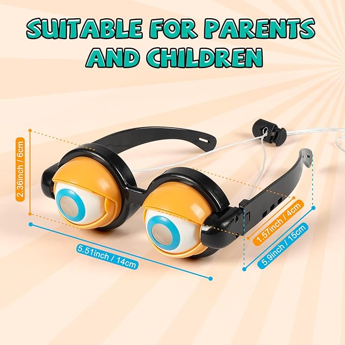 Googly Eye Glasses With Eyes On Them Funny Sunglasses for Adults Funny Glasses for Adults Hilarious Gag Gifts Prank Stuff Silly Crazy Big Eyeball Glasses for Kids Party Toys Accessories Green