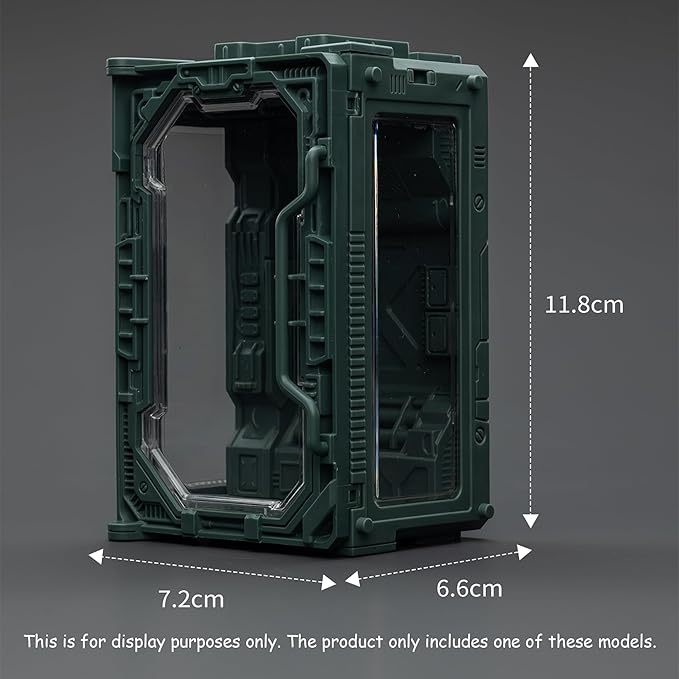 JOYTOY 5'' Display Box,Action Figures Display Case - Individual Soldier Hangar Display Case - Starhunt Green C - Dustproof Collectibles Box Ages 15+