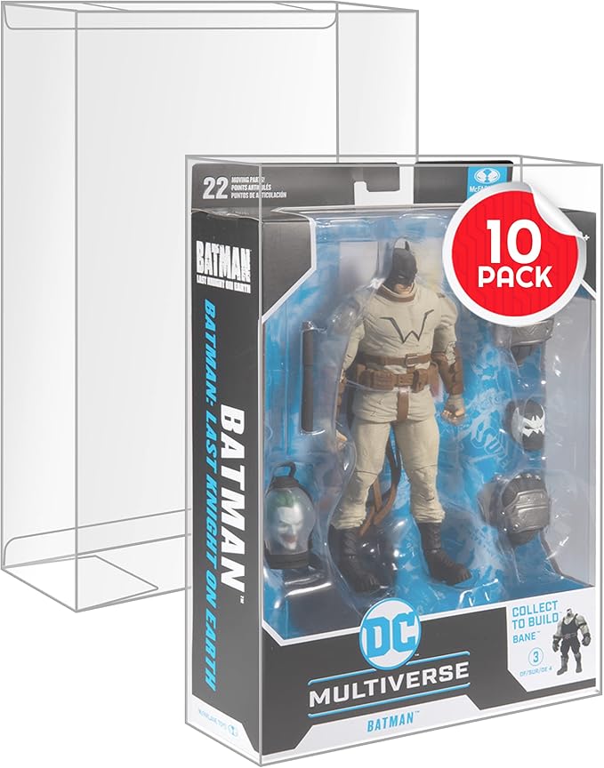 EVORETRO Display Protector Case for McFarlane DC Multiverse BAF Action Figure Box - 7 Inch Figure BAF Thick PET Plastic Clear Display Case, 0.40MM Scratch Resistant, Dustproof (10 Pack)