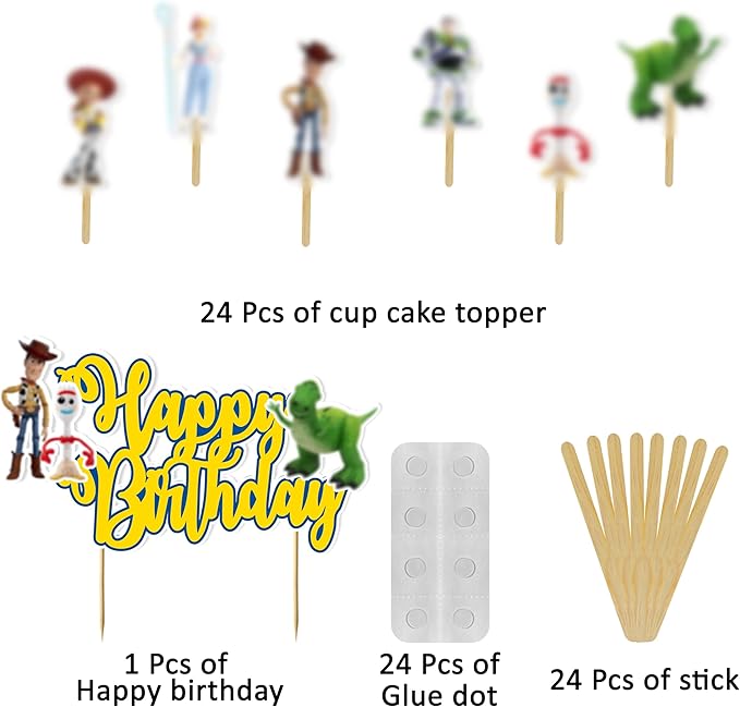 "Toy Stry Theme Birthday Party Supplies – Cartoon Character Decorations Inspired by Woody & Friends – Perfect for Birthday Parties, School Events, Family Gatherings, and Movie-Themed Celebrations"