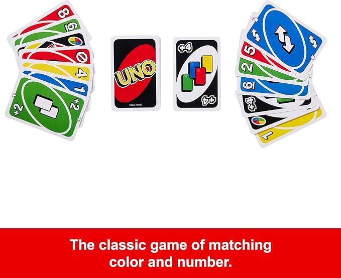 Mattel Games UNO Color & Number Matching Card Game for 2-10 Players Ages 7Y+