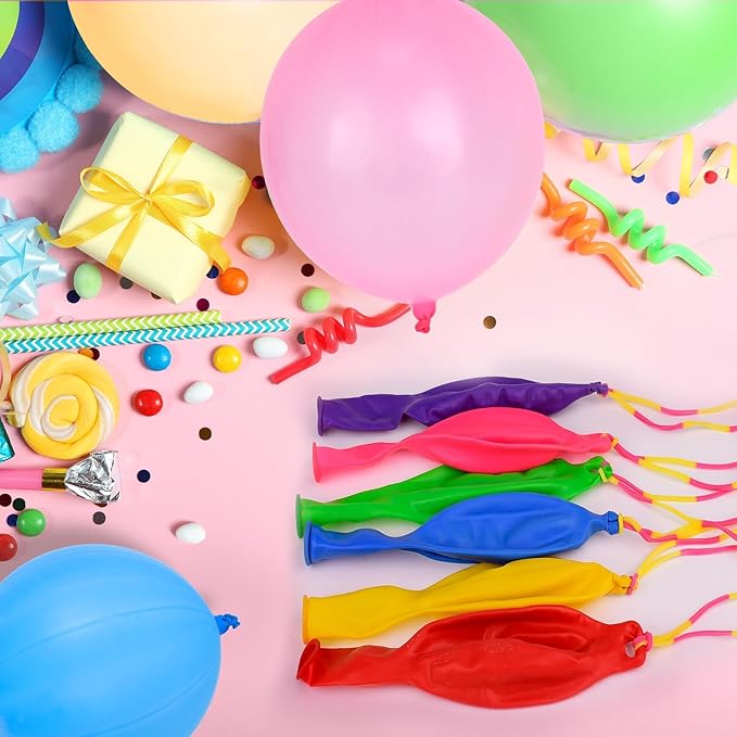 24 Pcs Pink Punch Balloons Bounce with Rubber Band Handle Punching Balloon Heavy Duty for Birthday party favors, Kids (Pink)