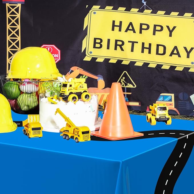 Irenare 3 Pcs Racing Table Cloths Car Birthday Party Supplies 54 x 108 Inch Racetrack Table Runner Covers Disposable Rectangular Road Tablecloth for Kids Boy Car Theme Birthday Party Decor (Blue)