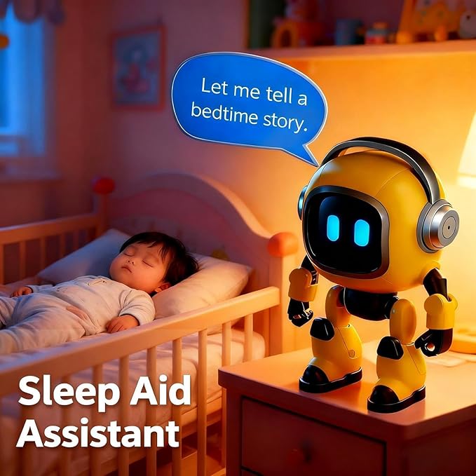 AI Robot Toy – ABS Desktop Size | Intelligent Conversational Companion with Voice Interaction Knowledge Q and A Interactive Games Storytelling | for Educational Learning Office Desk