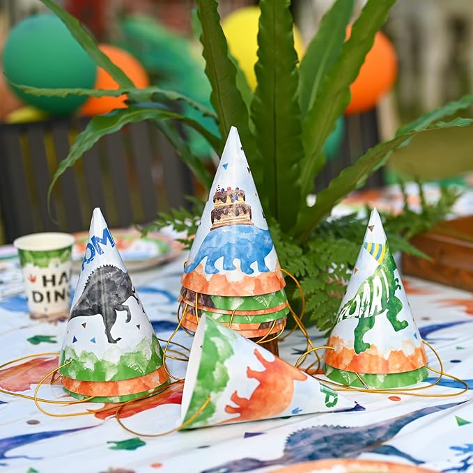 WERNNSAI Birthday Party Hats - 12 Pcs Birthday Party Supplies Cone Hat Headbands Colorful Paper Party Hats for Kids