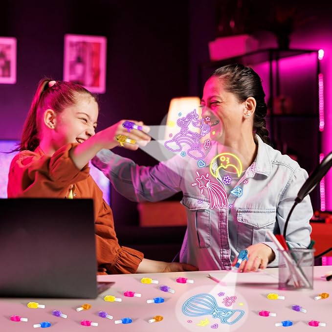 36 PCS Unicorn Neon LED Finger Lights Rainbow Magical Unicorn Party Favors Glow in the Dark Light Up Finger Lights Themed Toys Bulk for Birthday Party Goodie Bag Stuffer Birthday Gifts Classroom Prize