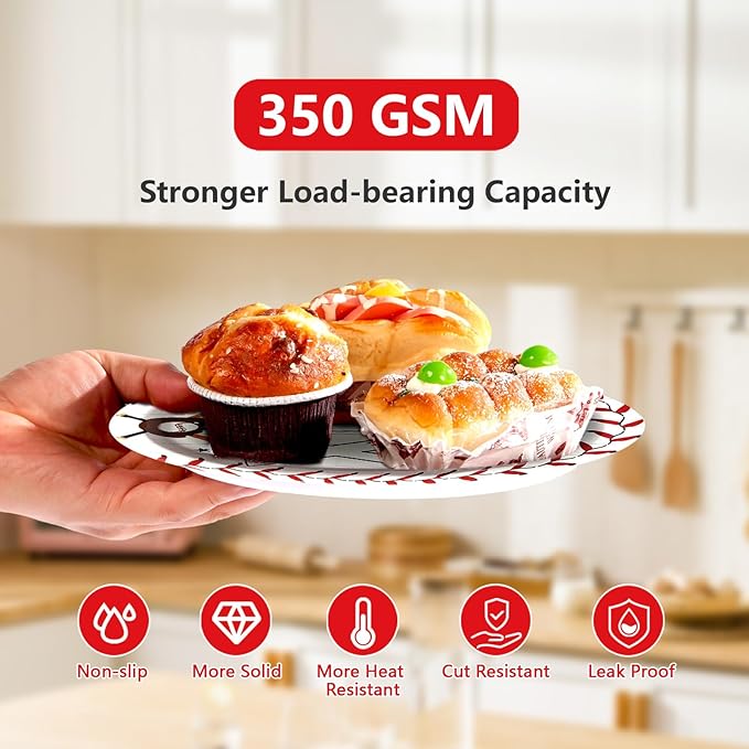 96 Pcs Baseball Birthday Decorations Disposable 6th Birthday Party Paper Plates and Napkins Baseball Sports Themed Party decorations Tableware Set for Boys Girls Kids Supplies, Serves 24