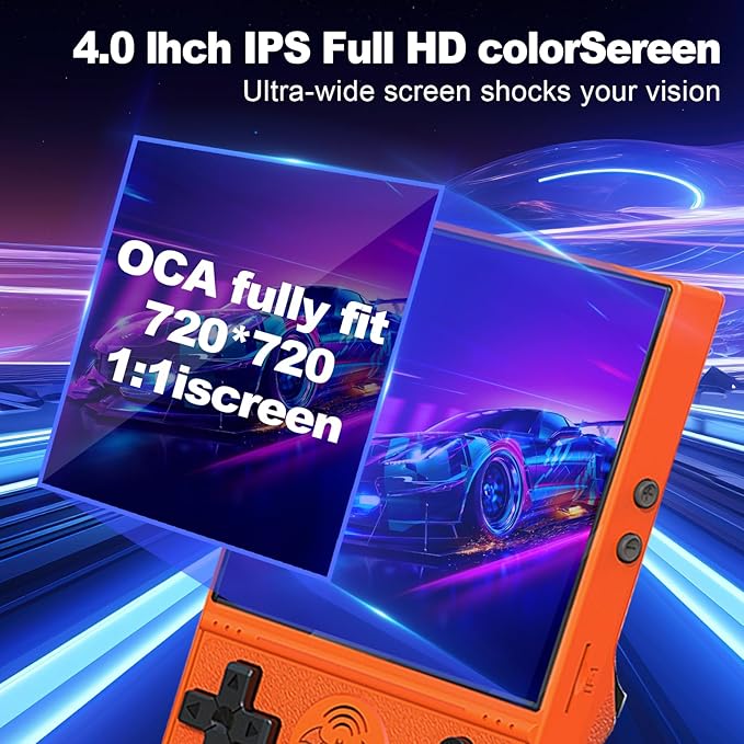 S600 Retro Gaming Console, Retro Handheld Console 4.0'' Screen Linux System, 64G TF Card, Support 30+ Simulators, 3500mAh Rechargeable Portable Pocket Arcade