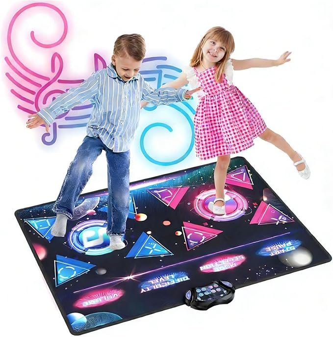 Keenso Kids Dance Mat, Fabric Music Electronic Toy, 8 Game Modes for Dual Players, Fun Interactive Activity for Boys and Girls