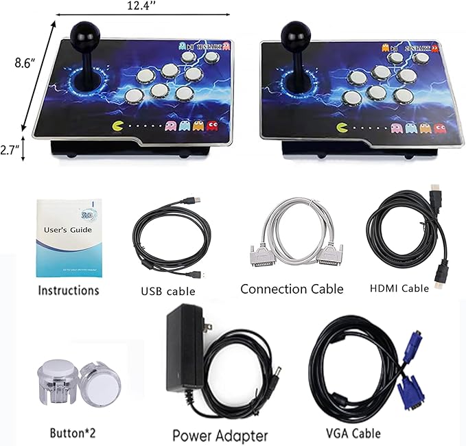 RegiisJoy 32000 in 1 Pandoras Box 78S Retro Arcade Game Console, 4 Player 3D Magical Modified Game, Search Save Delete Cheat Function, Favorite List, One-Button Combo, 128G TF, Separate Console