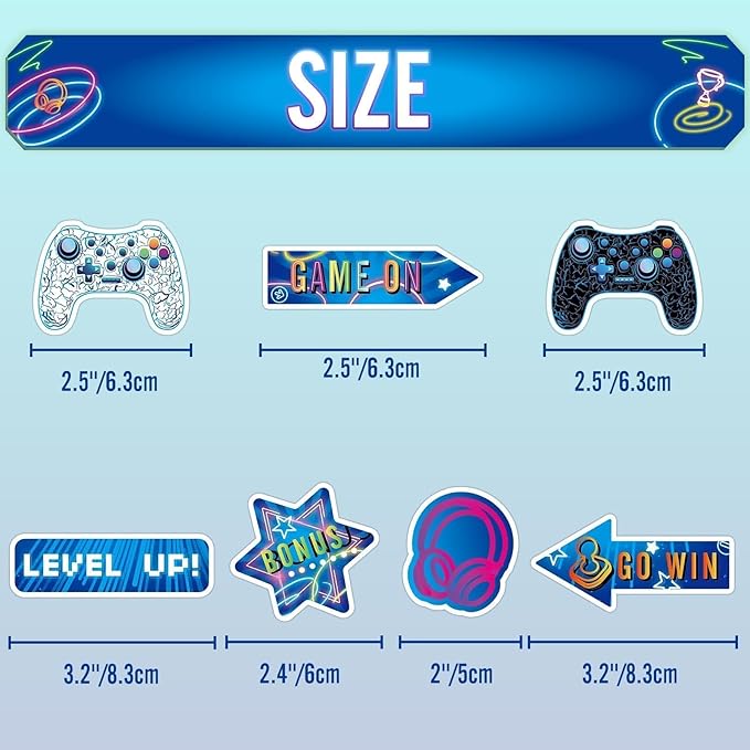 WERNNSAI 35 PCS Video Game Cupcake Toppers - Gaming Cake Toppers Game Birthday Party Cake Decorations for Kids Boys Gamer Cupcake Toppers Game Party Favors Supplies Gaming Night Party Cake Decors