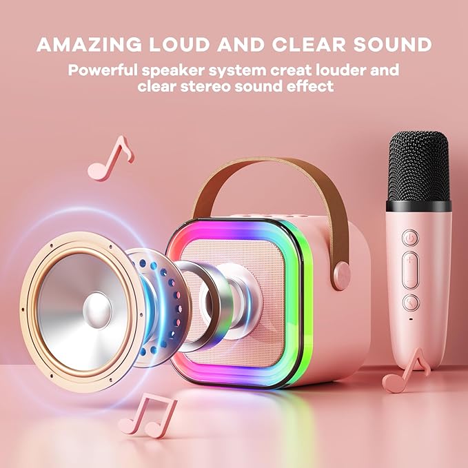Toddler Karaoke Machine for Girls: Music Singing Toys with 2 Microphones - Popular Birthday Gift Ideas for 2 3 4 Year Old Girls