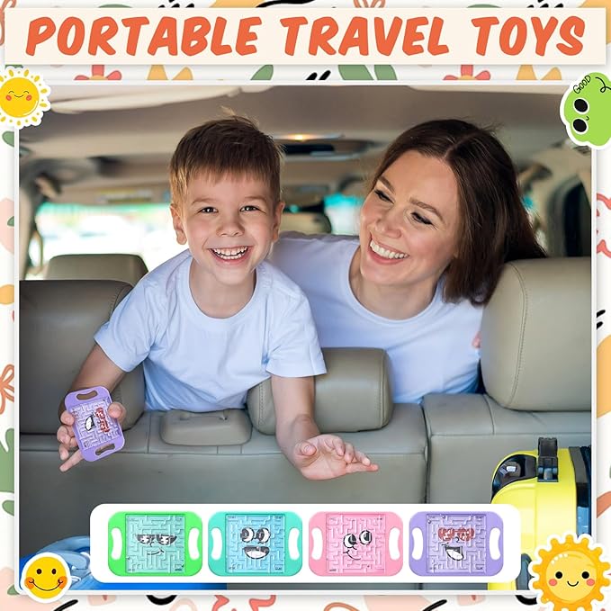 36 Pcs Mini Maze Puzzle Bulk for Kids Hawaii Party Favors Small Maze Cubes Game Educational Handheld Puzzle Travel Games Easter Classroom Exchange Gifts for Students Adult(Emoticon)