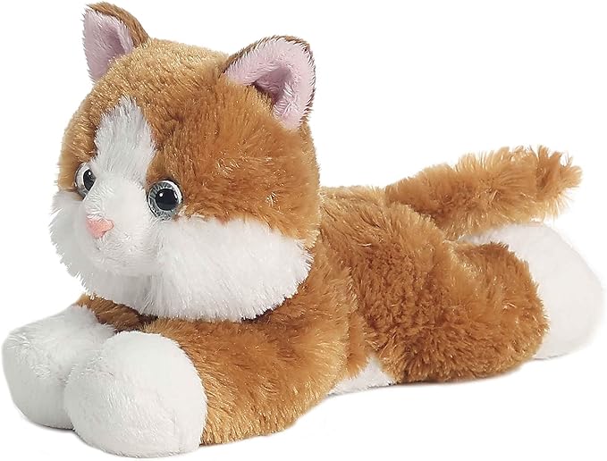 Aurora® Adorable Mini Flopsie™ Sunshine Tabby™ Stuffed Animal - Mini Companions Ready for Playful Adventures - for Kids All Ages, Toddlers, Adults, and Families - Brown 8 Inches