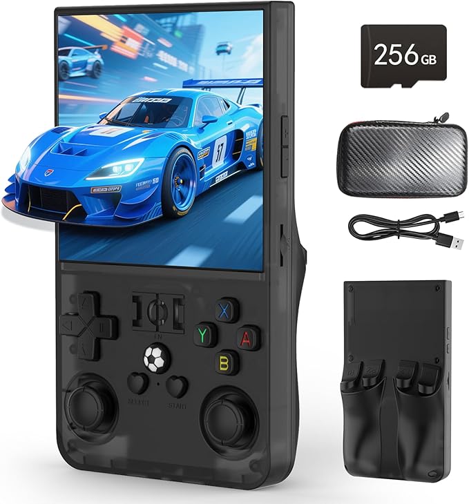 RegiisJoy R36 MAX Handheld Game Console 40250 Games, 4 inch IPS Screen Retro Game Console, Mini Portable Pocket Arcade 4000mAh 256G TF