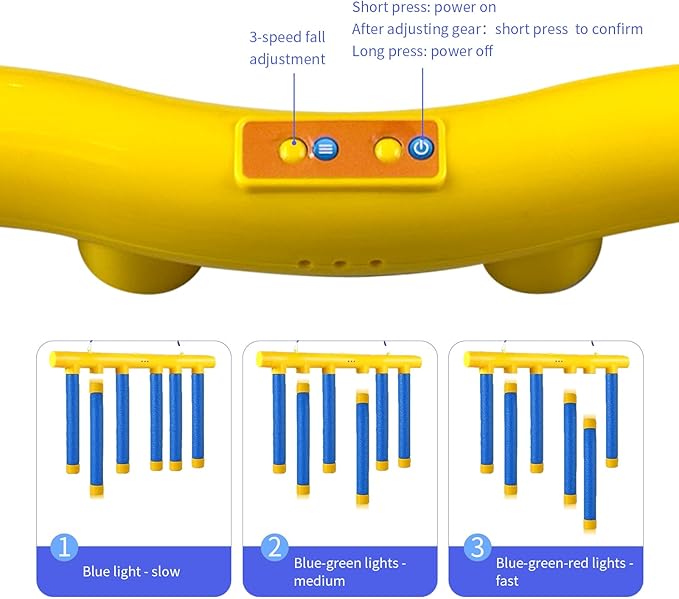 Remote Control Reflex Stick Game, Family Interactive Reaction Time Training - Falling Sticks Challenge for Hand Eye Coordination Training, Party Reflex Challenge Games & Adults/Kids (Yellow)