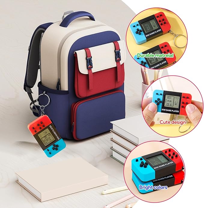 APZ 16 Video Game Party Favors for Kids,Video Game Keychain Party Birthday Supplies,Goodies Bags Stuffer,Carnival Prizes,Treasure Box Toys
