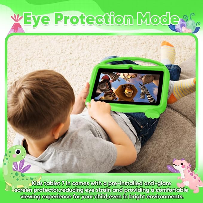 Kids Tablet, 7 inch Tablet for Kids, Educational Learning Toddler Tablet Android 15, 8(3+5) GB RAM+32GB ROM Storage, WiFi,for Baby Girl boy 3-10(Green)
