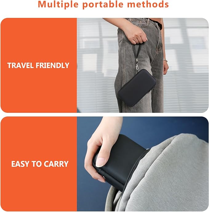 Supmay Carrying Case Compatible with CCTU / TEBIYOU Kids Handheld Games Preloaded 218 Retro Video Games, Portable Gaming Electronic Toys Storage Holder Travel Bag with Mesh Pocket for USB Cable,Orange