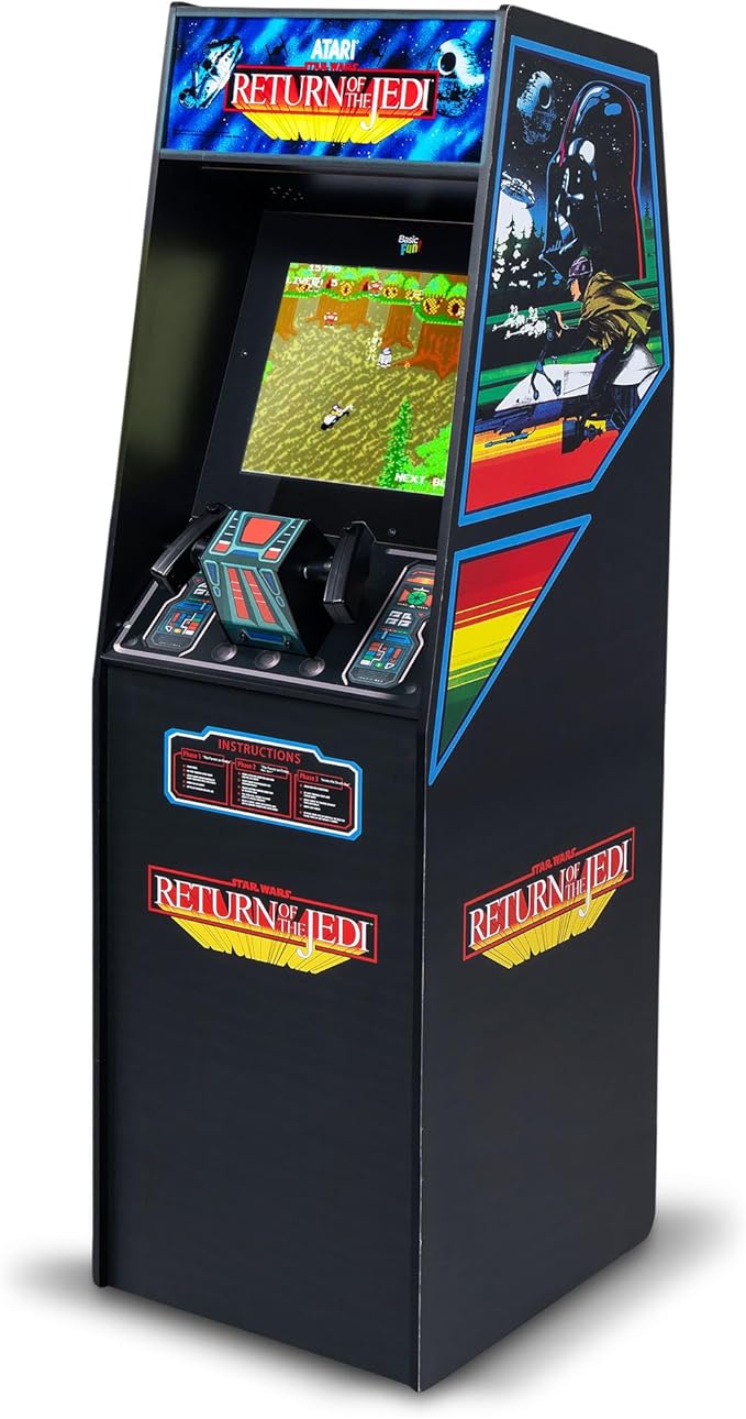 ARCADE CLASSICS Atari Star Wars Ultra Series Free Standing Electronic Game w/ 17" Liquid Crystal Screen - Classic Indoor Cabinet Console for Home & Basement Gaming