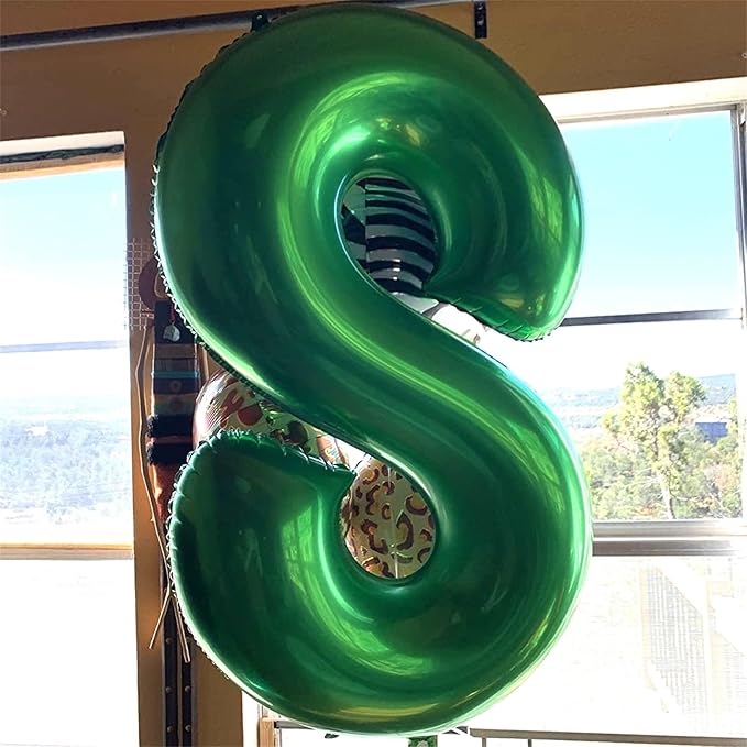 Giant Number Balloons 6, Dark Green 0-9 Set Number Balloons for Women Men, 40 Inch Foil Helium Number Balloon for Boys Girls 6th Birtyday Party Decor Jungle Anniversary Decorations Supplies
