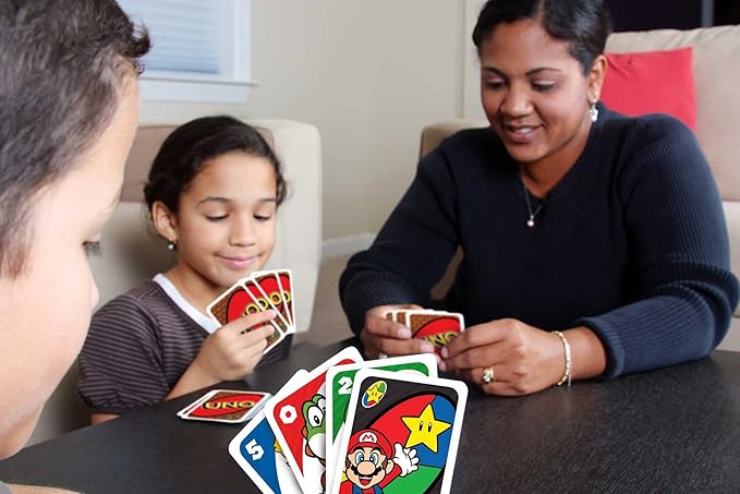 Mattel Games UNO Super Mario Card Game Animated Character Themed Collector Deck 112 Cards with Character Images, Gift for Kids Ages 7 Years Old & Up (Amazon Exclusive)