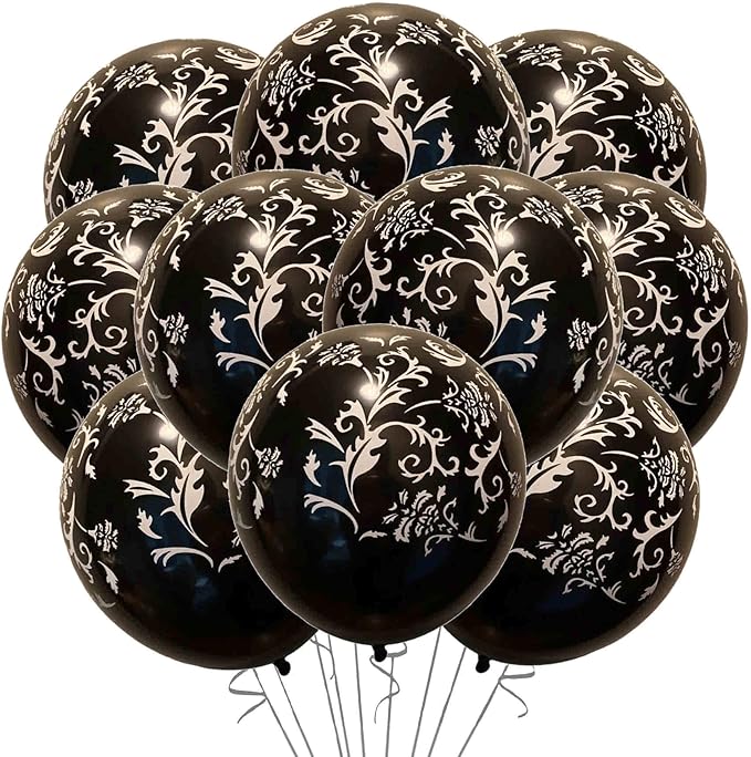 Masquerade Balloons Latex 12 Count, Masquerade Party Supplies, 12 Inch Standard Size, Masquerade Theme Event Balloon (Black)