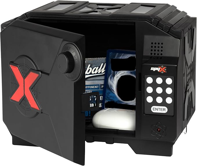 SpyX / Alarm Safe. Top-Secret Gadget for Spy Kids to Protect Your Valuables! Key in Your Secret Code Or Password. Alarm Sounds If Someone Tries to Break in. Stealth Toy Locker for Young Agents!