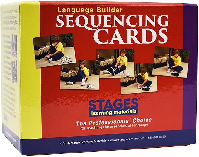 Stages Learning Materials Language Builder Sequencing Flash Cards Photo Action and Self-Help Skills Sequence Cards for Autism Education and ABA Therapy