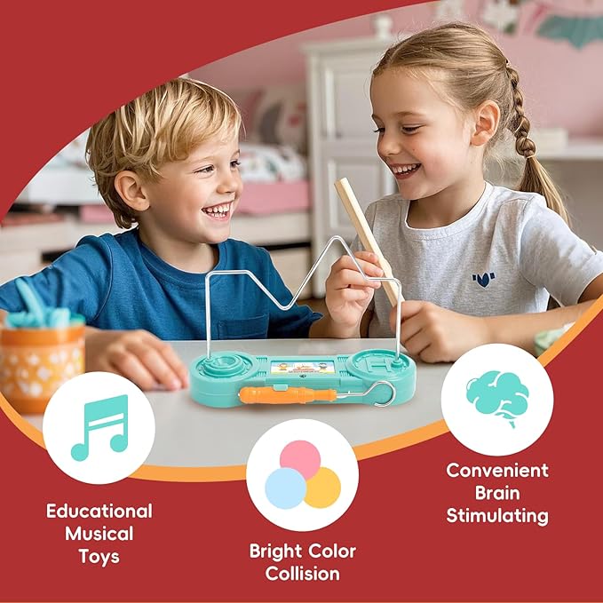 Electric Maze Game for Kids, Brain-Boosting & Fun Challenge Toy, Bright Color Collision Maze with Electric Shock, Engaging Family Game, Safe and Exciting for Children(Green Mountain)