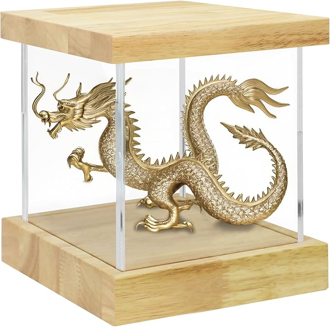 BenchPro Clear Acrylic Display Case for Trophy, Collectibles, Assemble Cube Display Box Stand Dust Proof Protection Showcase for Action Figures Toys. (1.75" & 1" Thick Wood, 8" H x 8" L x 8" D)