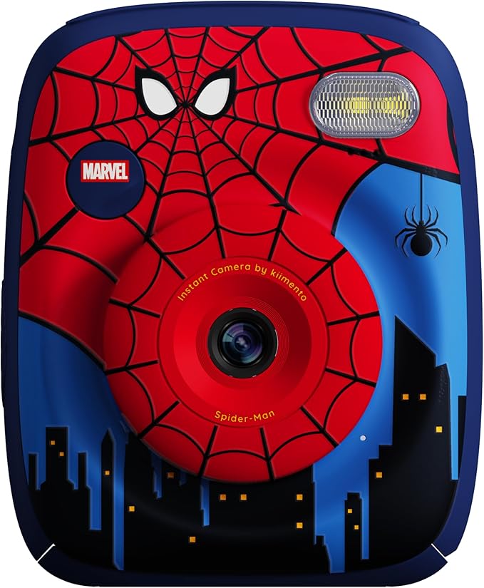 kiimento Marvel Licensed Instant Print Digital Camera, Best Travel Buddy Spider-Man P2, 48MP Photo 1080p Video, 5-Sec Prints in 4 Colors, Selfie & Creator Mode, 32GB Memory Card (Model P2)