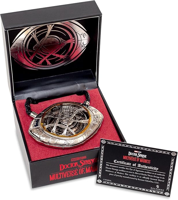 Toynk Marvel Studios Doctor Strange in the Multiverse Of Madness Brass Eye Of Agamotto Prop Replica Necklace