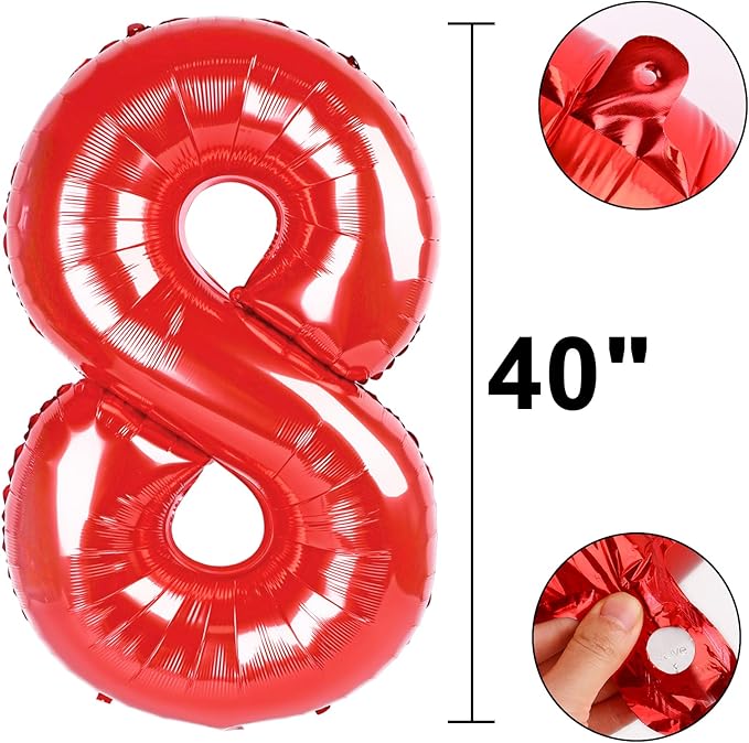 40 Inch Red Number 18 Digital Balloon,Jumbo Mylar Foil Helium Balloon for 18 Balloons for Birthday Party,Wedding Anniversary Party Decorations