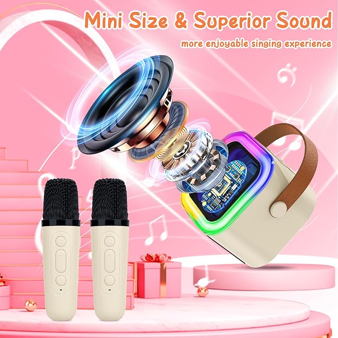 Karaoke Machine for Kids, Toys for 3-12 Years Old Girls Gifts, Kids Karaoke Microphone Machine Toy, Best Fun Christmas Birthday Gifts for 5 6 7 8 9 10 11 Years Teens Girl Boys