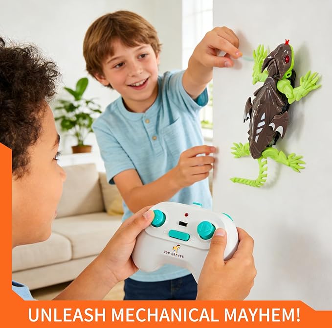 RC Lizard Wall Climbing Toy – Remote Control Robotic Gecko Kids Toys with LED Lights, Wall-Crawling Action, Battery Operated, for Boys and Girls Ages 6 and up