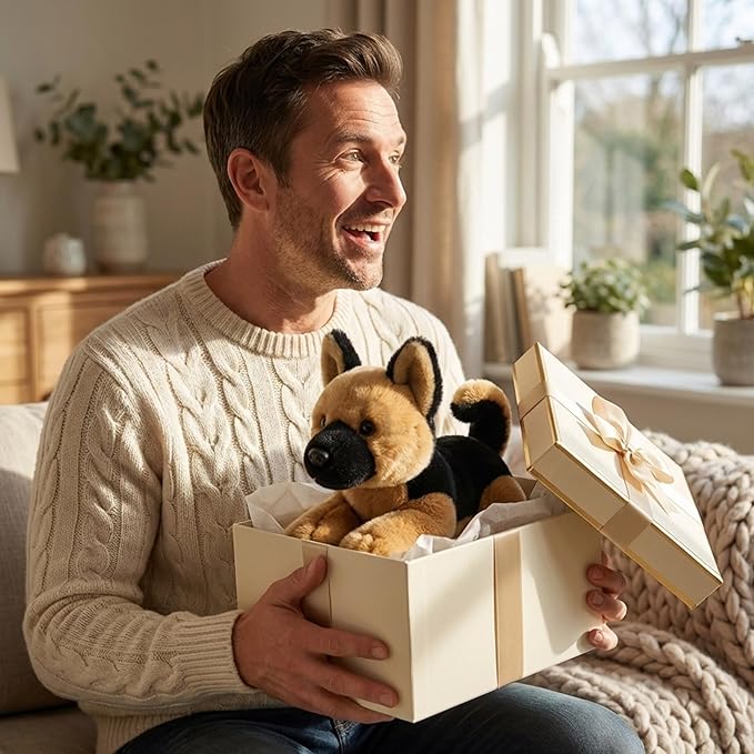 Plush Toy Stuffed Dog Animal Soft Plushie Puppy Dog Plush Stuffed Animal for Children Toddlers Boys Girls Birthday Christmas Cute Puppy Plush German Shepherd